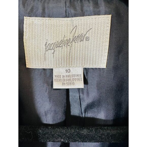 Jacqueline Ferrar Womens Navy Blue Pinstripe 5-Button Blazer Gold Hardware SZ 10 - Picture 3 of 5